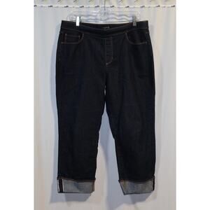 Susan Graver Size 14 Dark Wash Capris